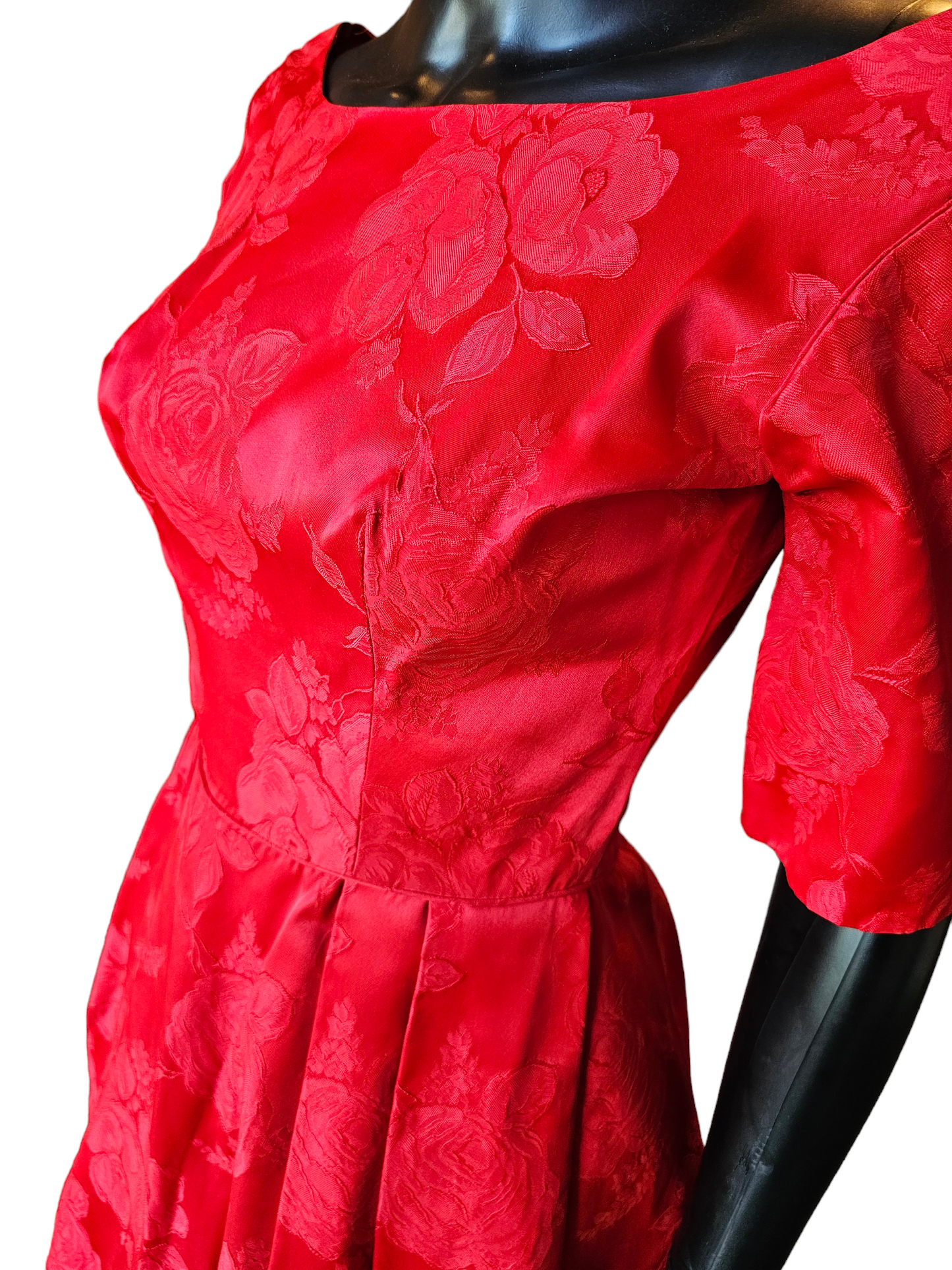 Vintage 50's Red Brocade Party Dress