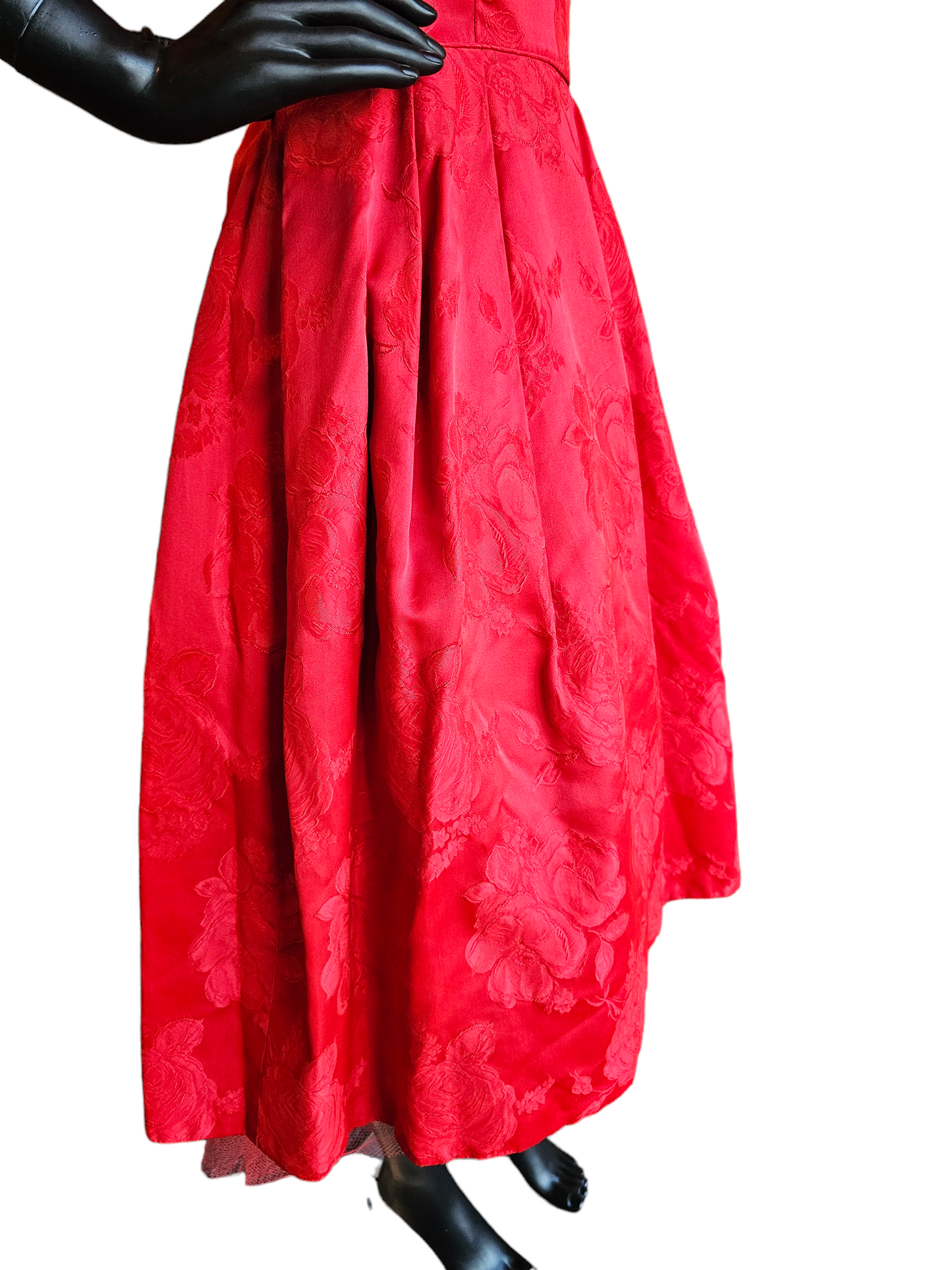 Vintage 50's Red Brocade Party Dress