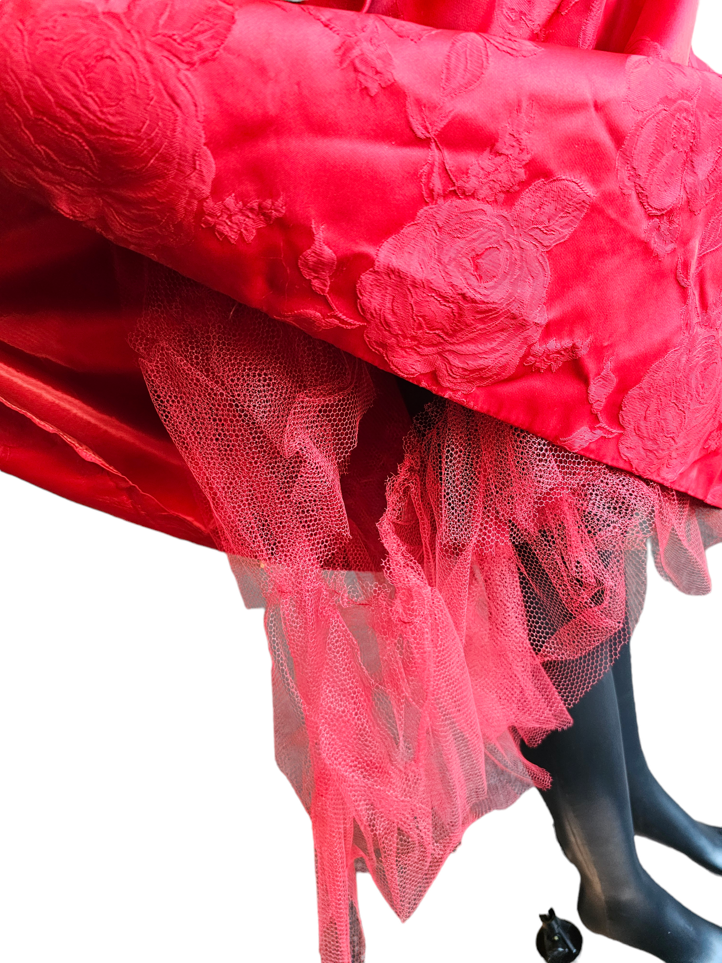 Vintage 50's Red Brocade Party Dress