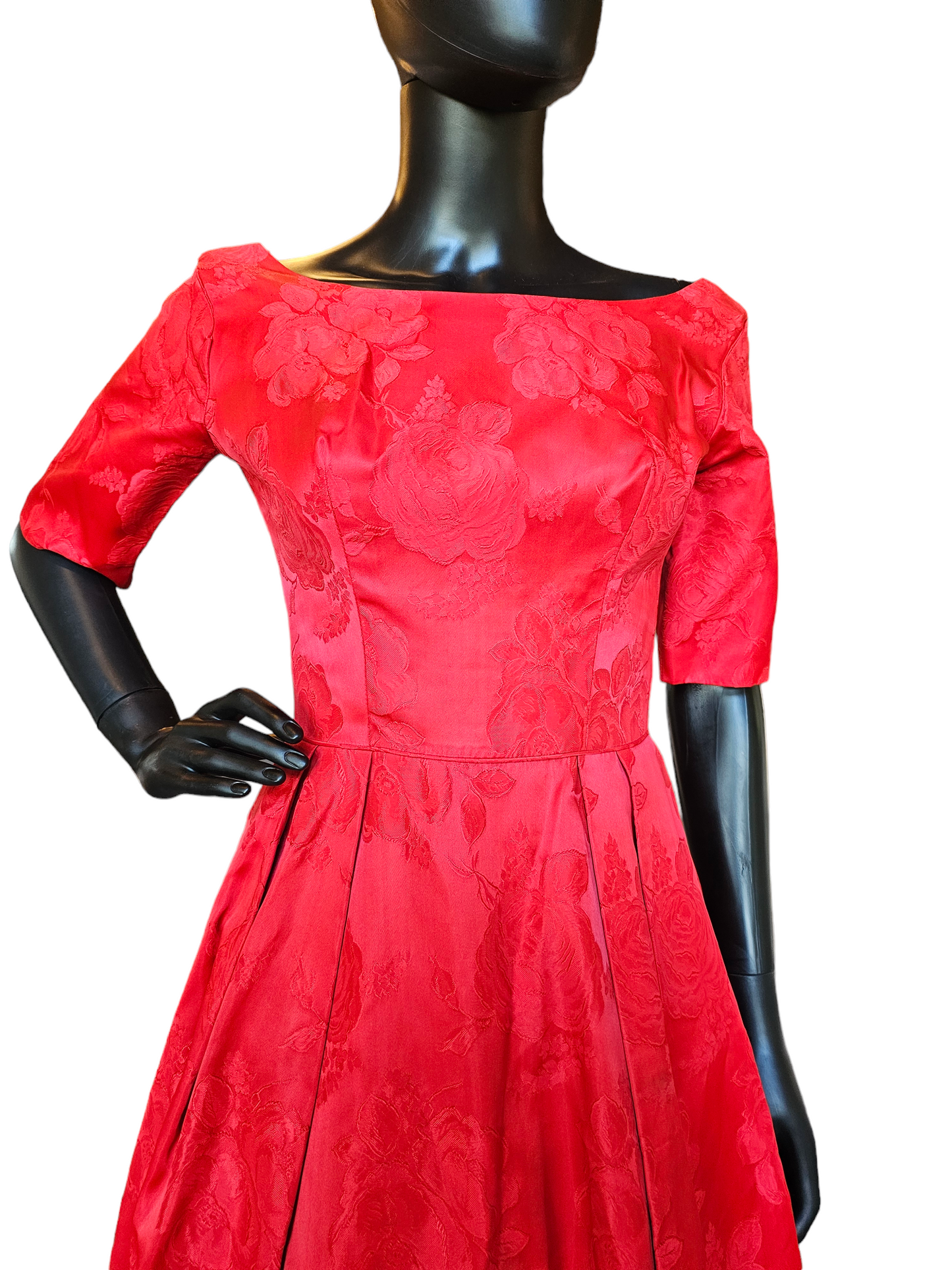 Vintage 50's Red Brocade Party Dress
