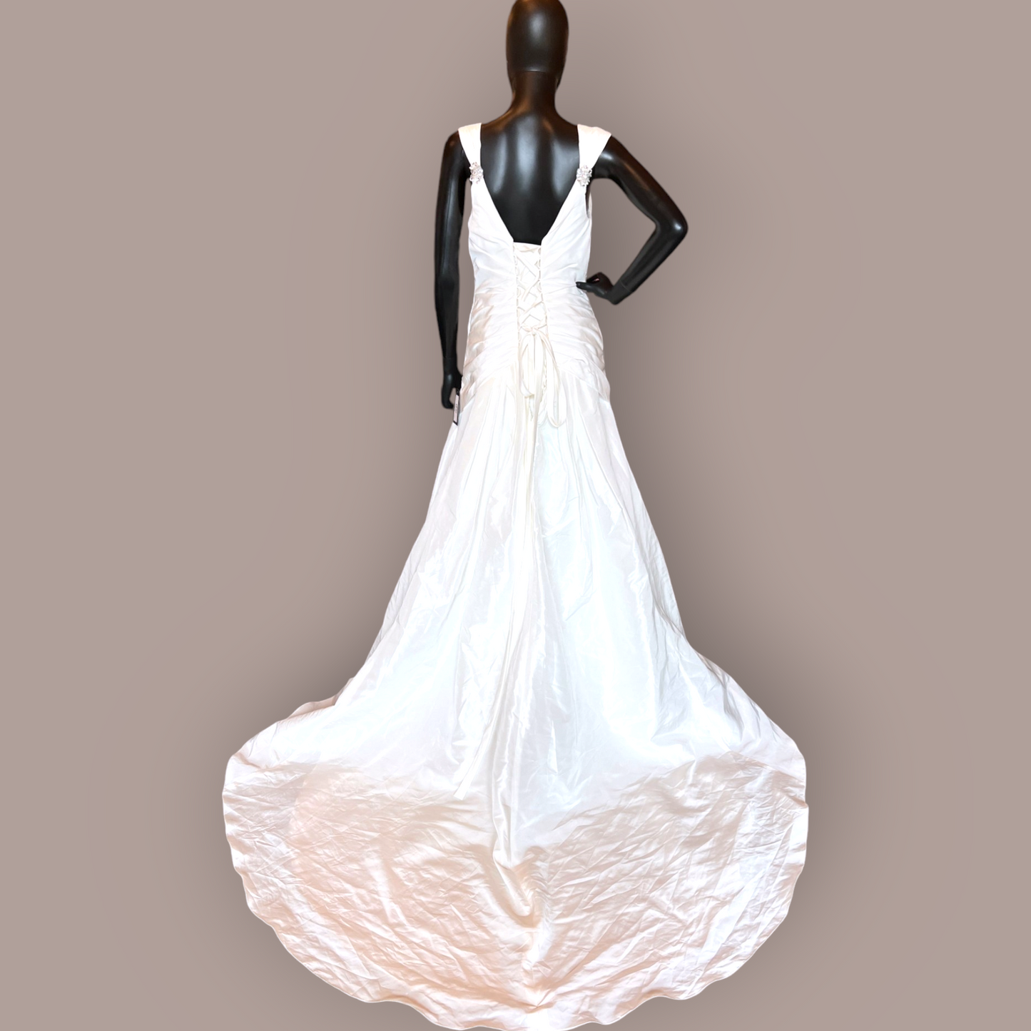 Elegance Bridal V-Neck Taffeta Wedding Gown