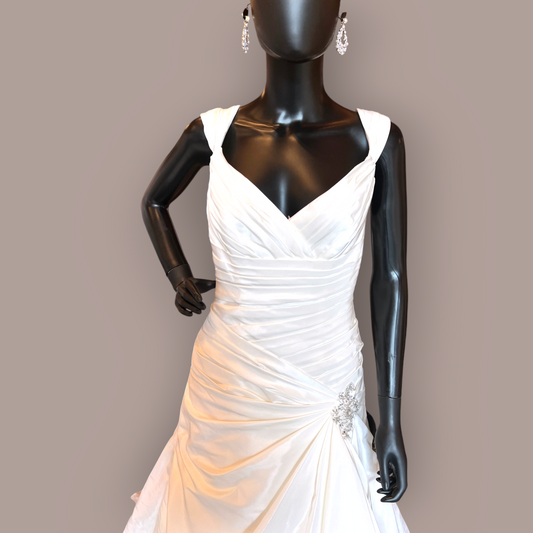Elegance Bridal V-Neck Taffeta Wedding Gown