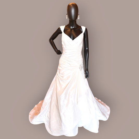 Elegance Bridal V-Neck Taffeta Wedding Gown