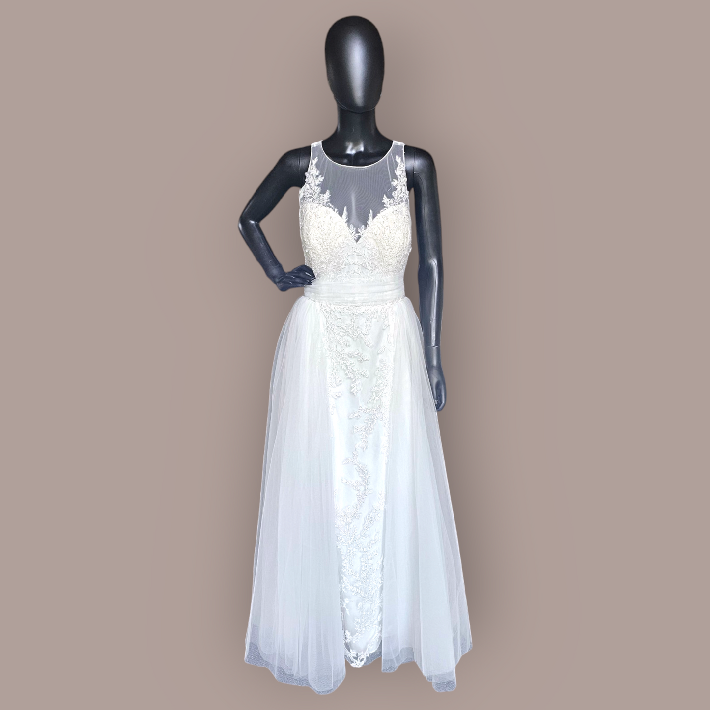 Oleg Cassini Redesigned Lace Overlay Wedding Gown