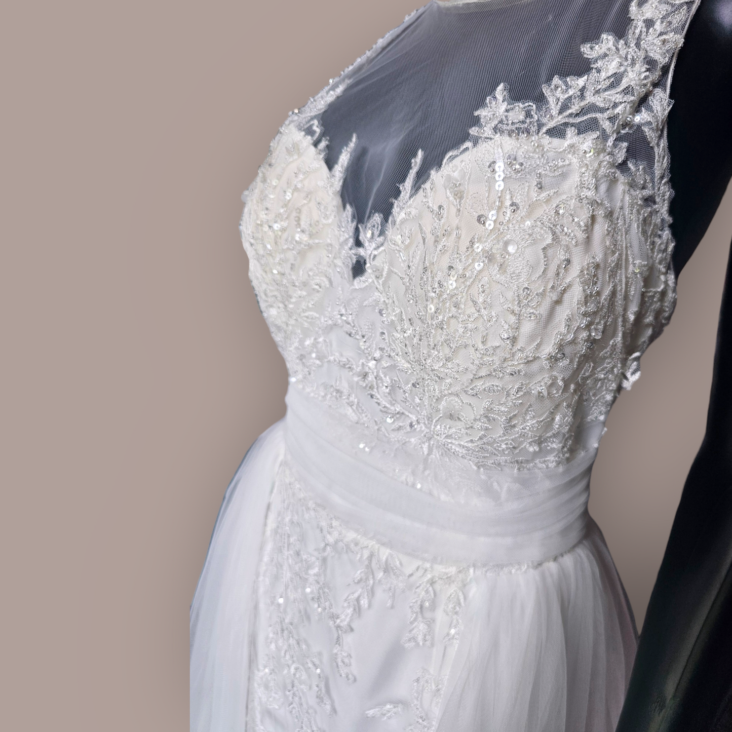 Oleg Cassini Redesigned Lace Overlay Wedding Gown