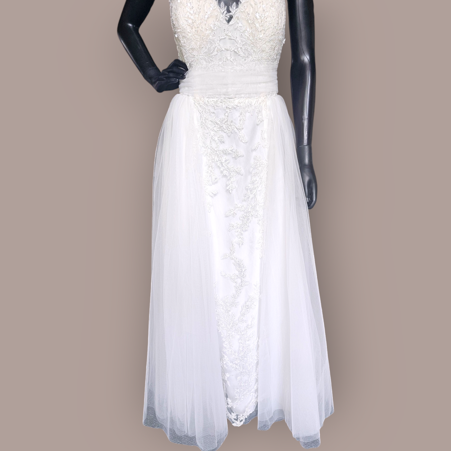 Oleg Cassini Redesigned Lace Overlay Wedding Gown