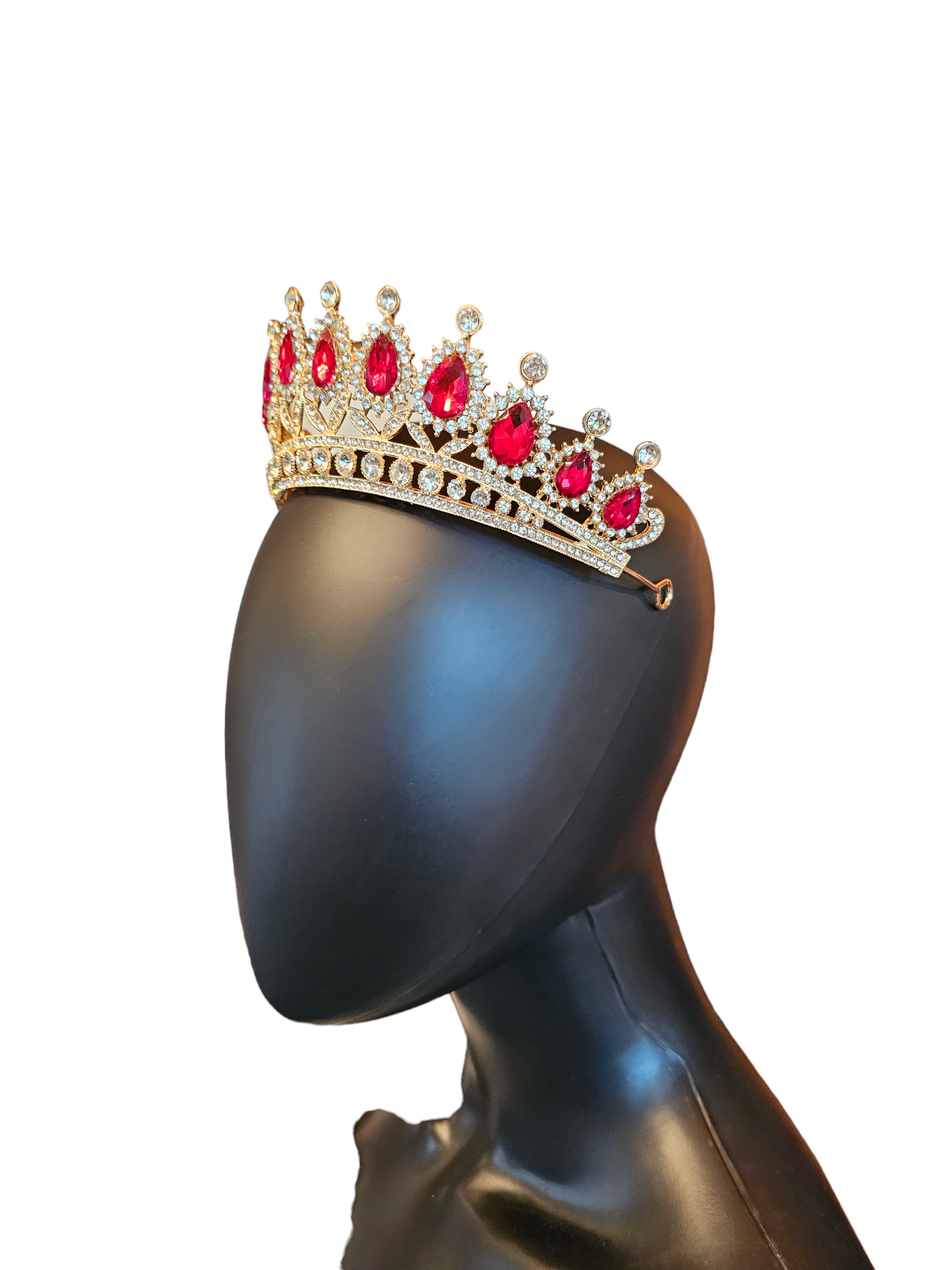 Gold/Red Teardrop Crystal Tiara