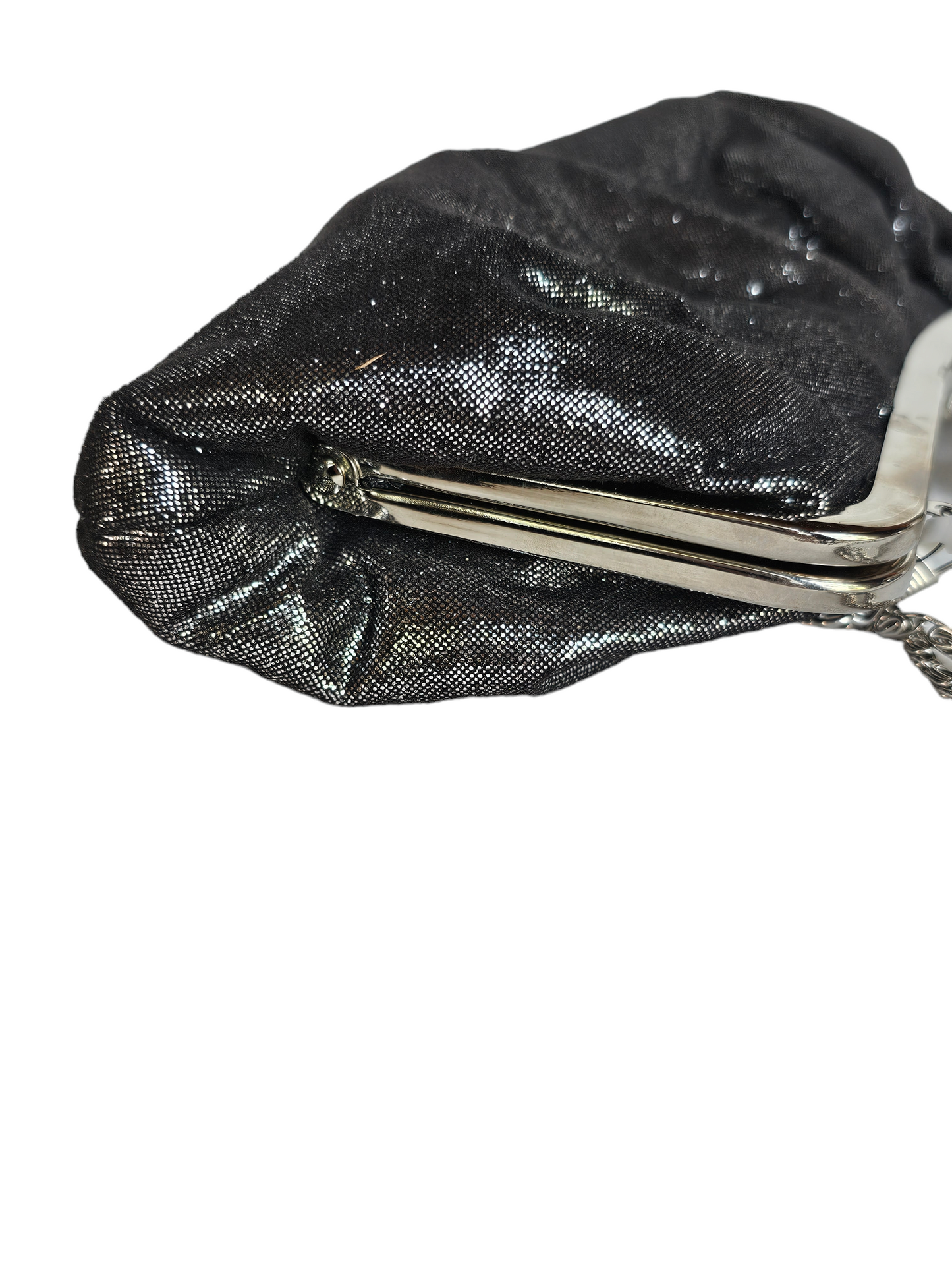 Silver Crystal Snap Clutch