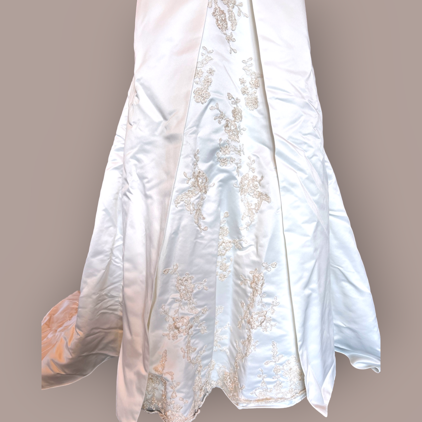 2 Tone Satin Halter with Tie Wedding Gown