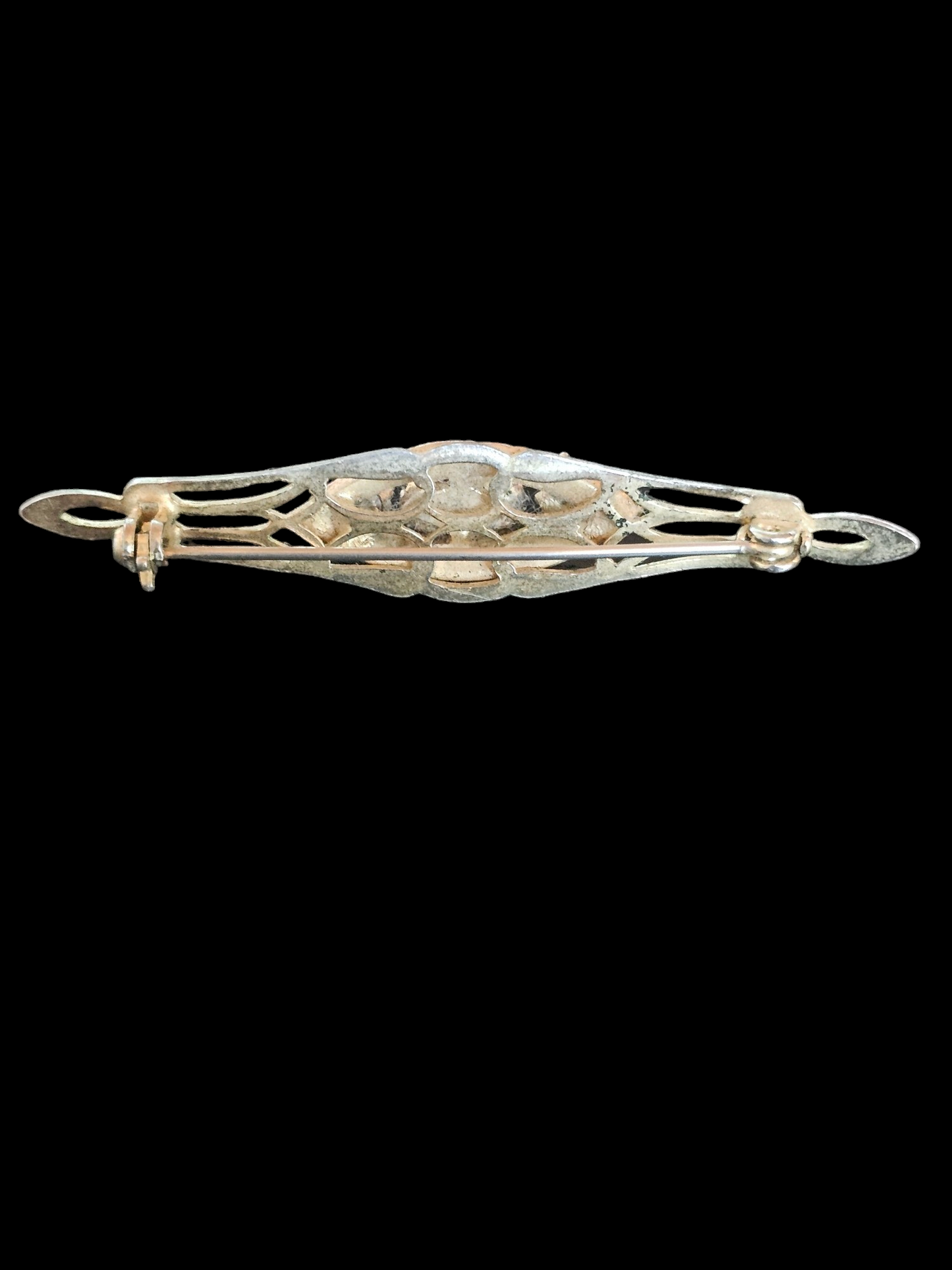 Vintage Gold Pink Opal Pin