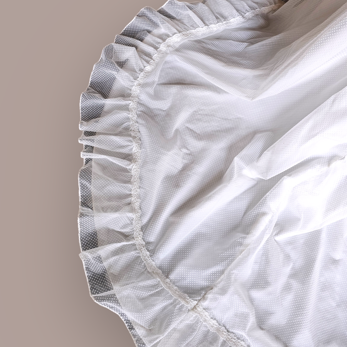 Vintage White Polka dot Prairie Style Wedding Gown