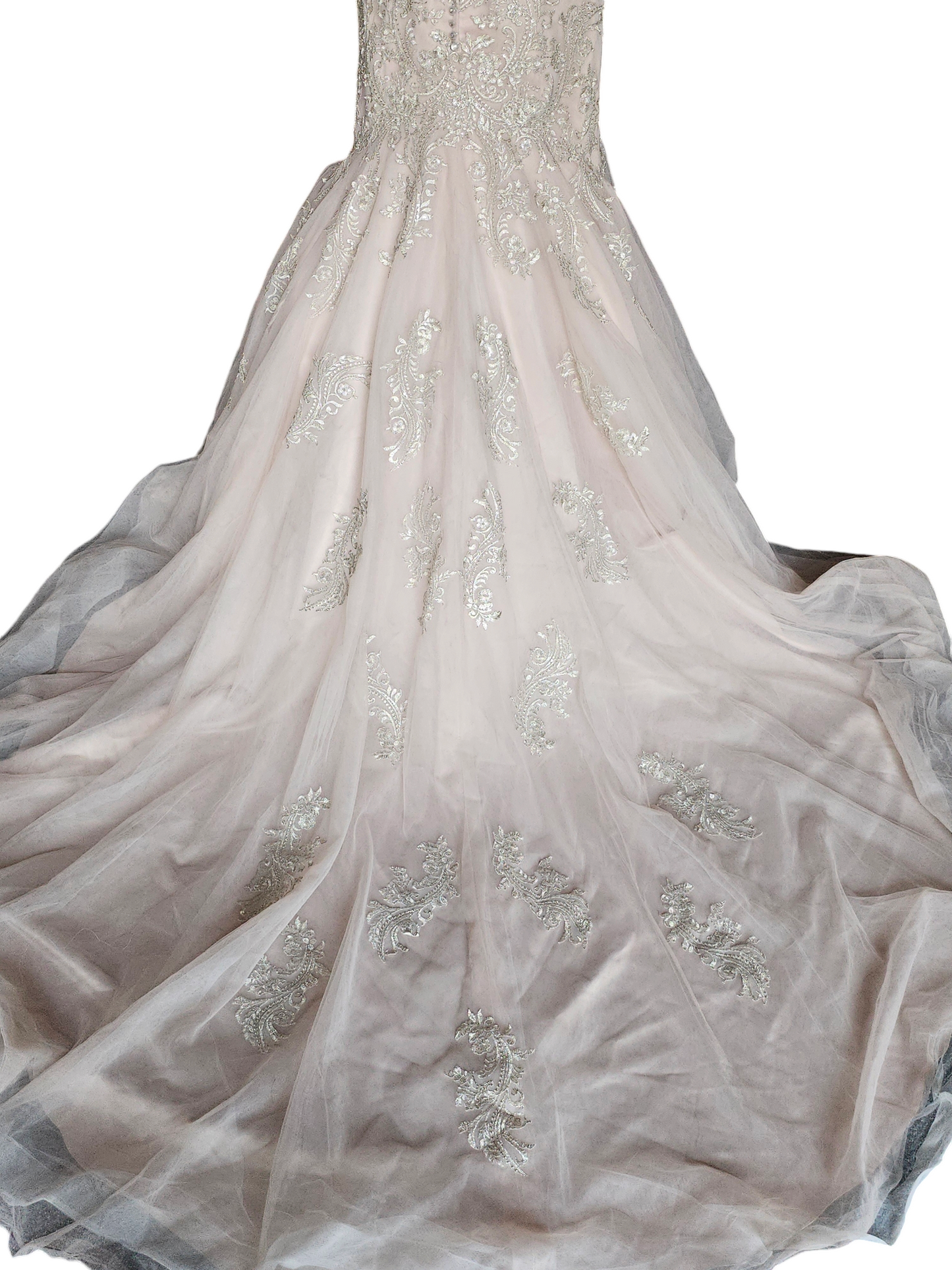 Stella York Fit-Flare Champagne Strapless Wedding Gown