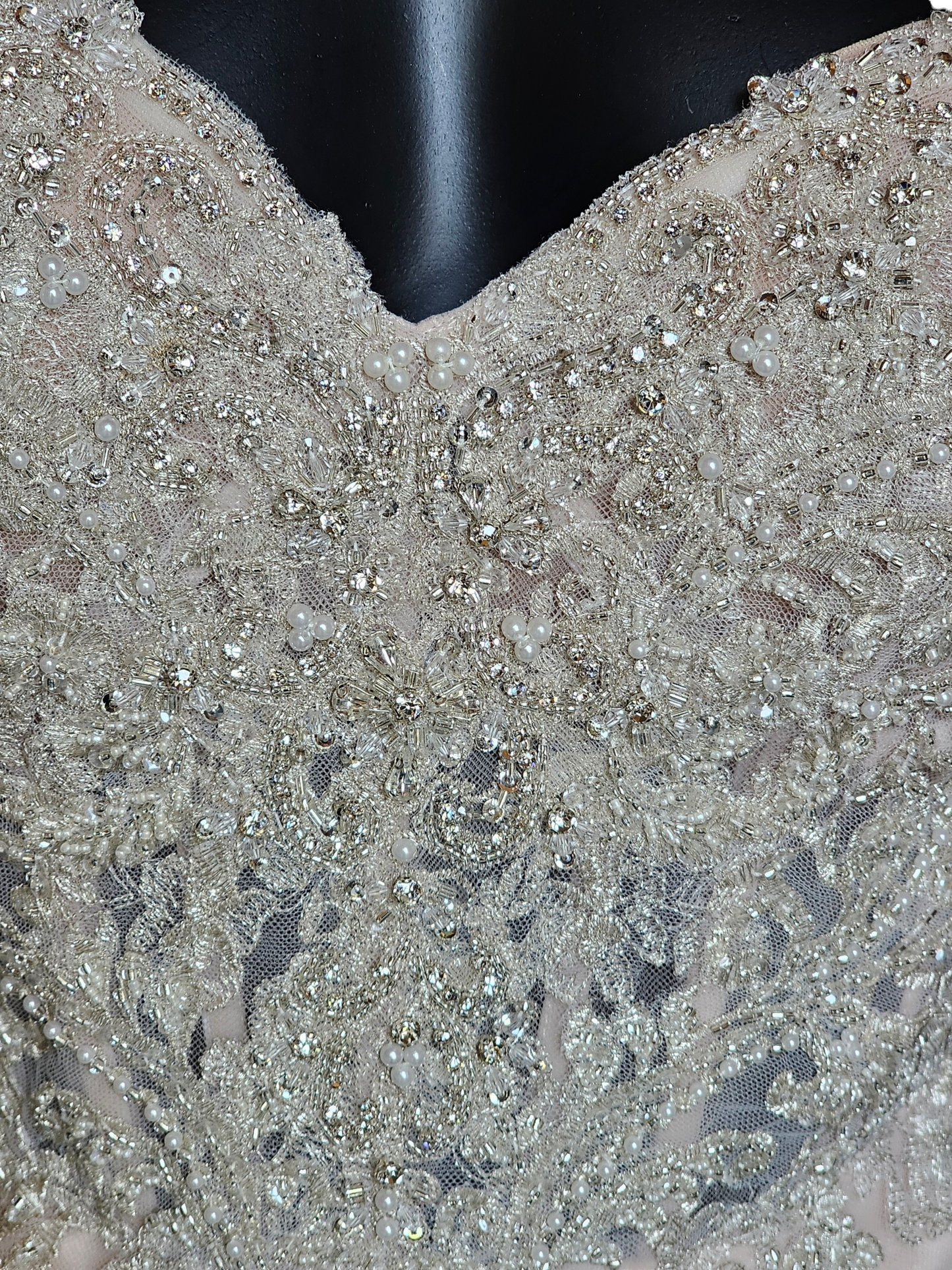 Stella York Fit-Flare Champagne Strapless Wedding Gown