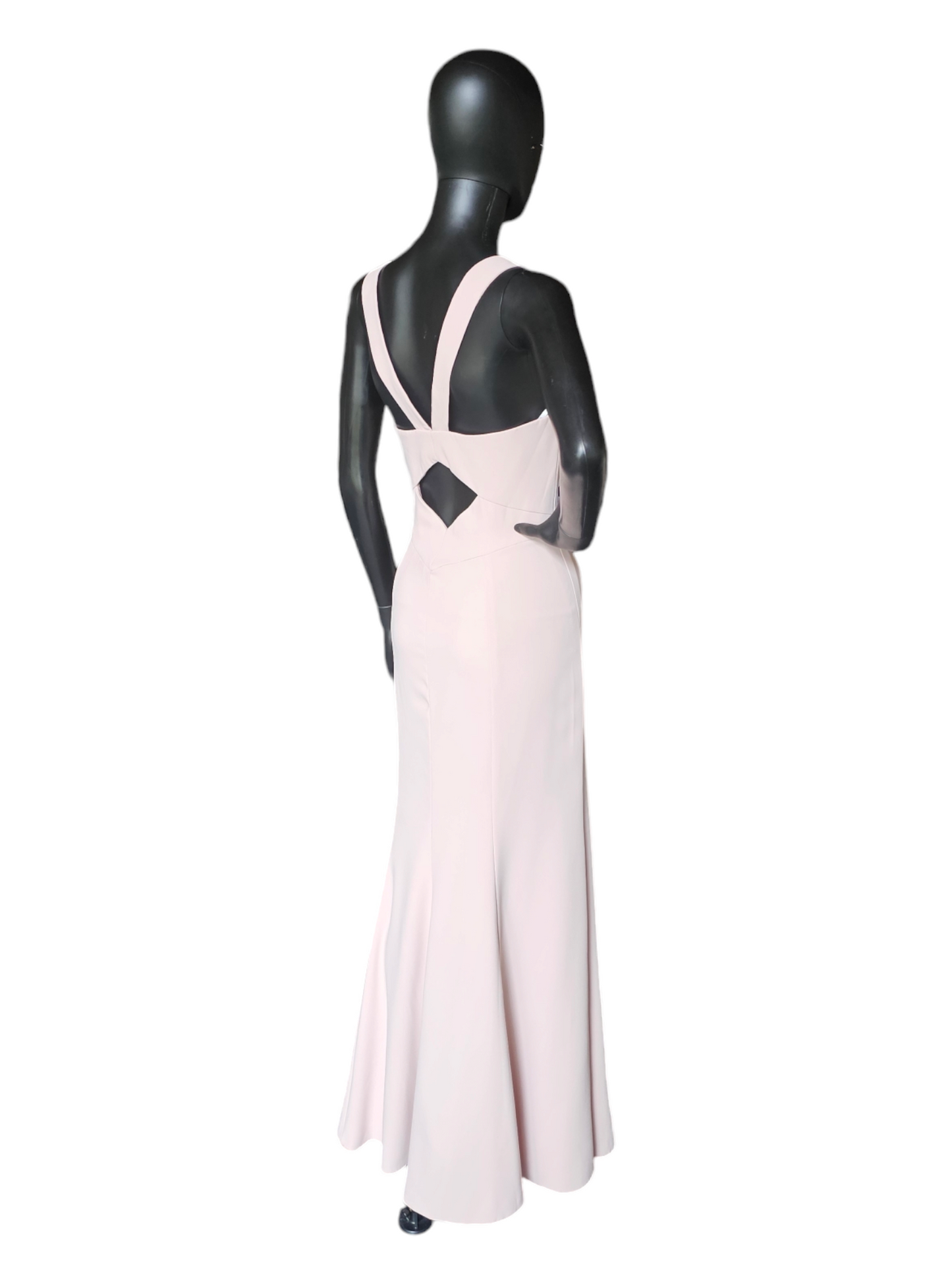 Bella Bridesmaids Nude Crepe Formal Gown