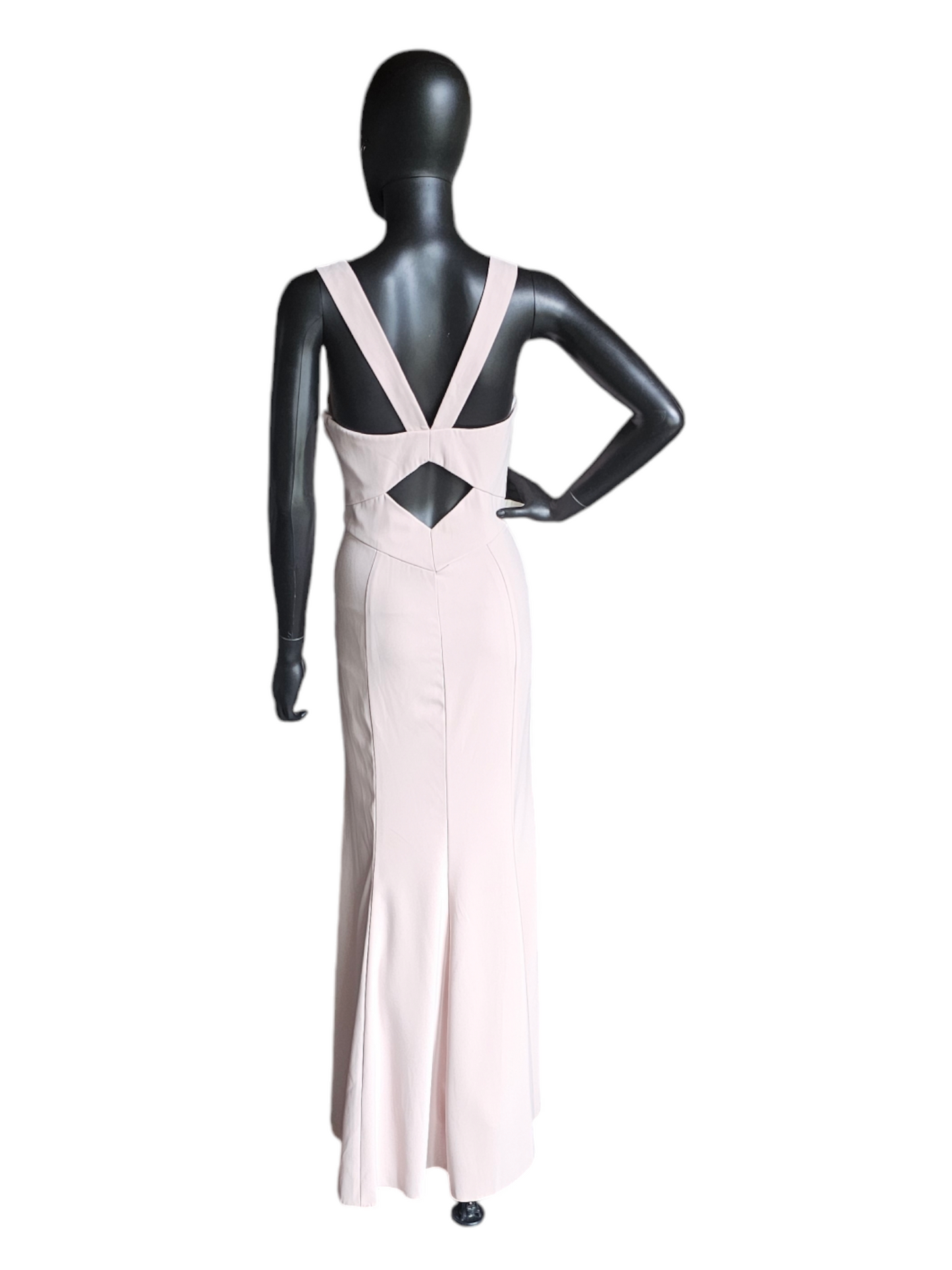 Bella Bridesmaids Nude Crepe Formal Gown