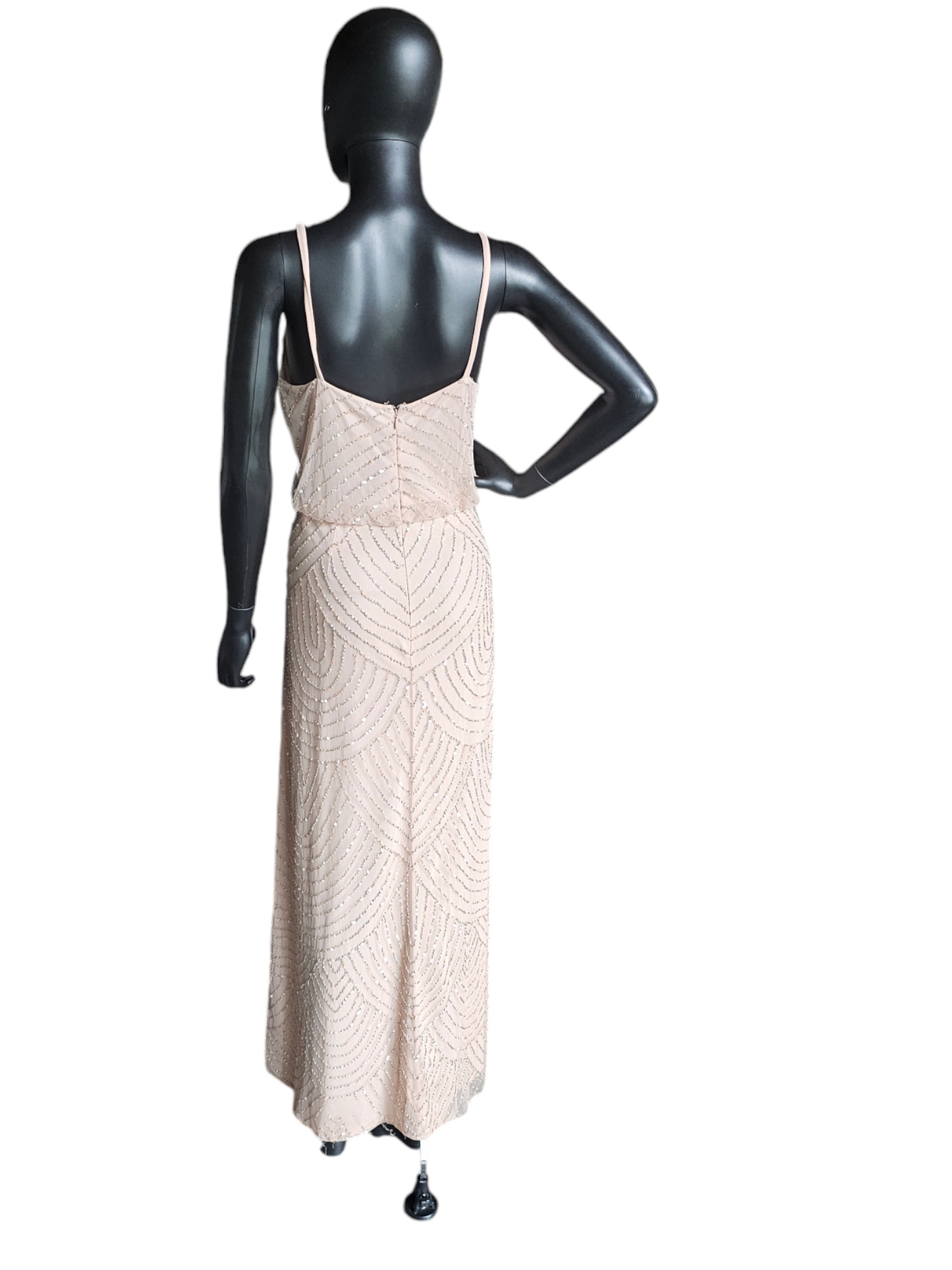 Blush Adrianna Papell Beaded Formal Gown