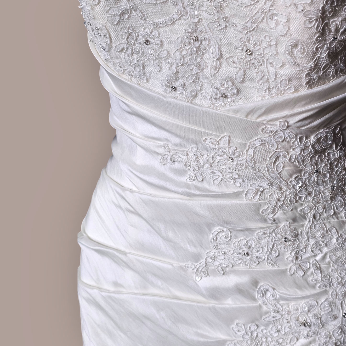 Mori Lee Ivory Taffeta Sweetheart/Fit Flare Wedding Gown