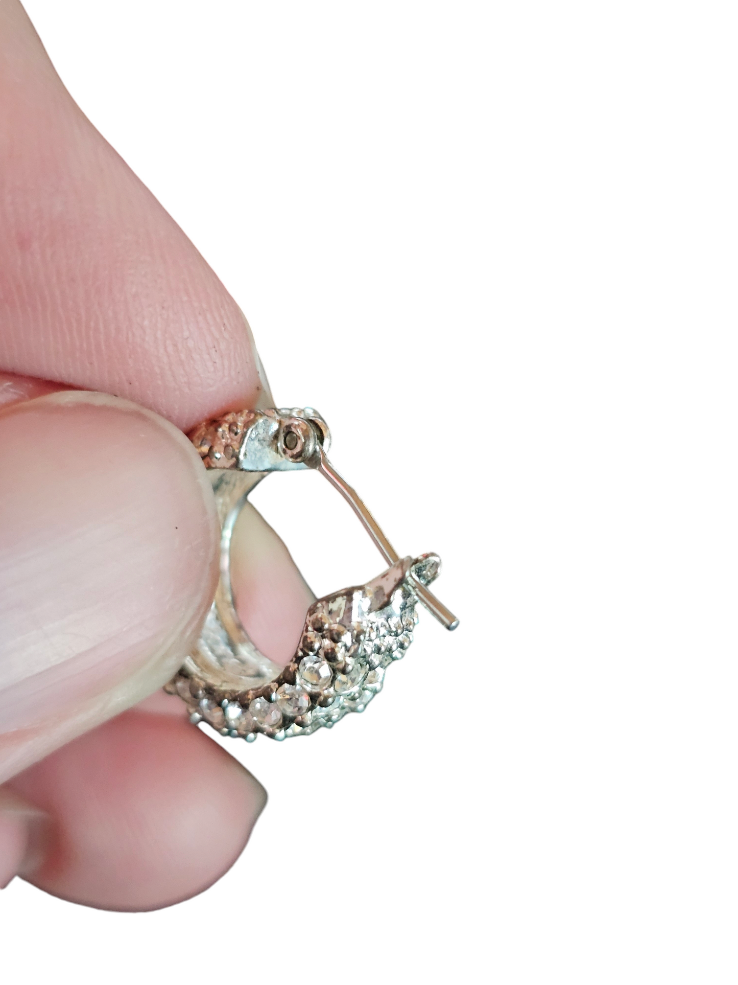 Vintage Monet Crystal Hoop Earring