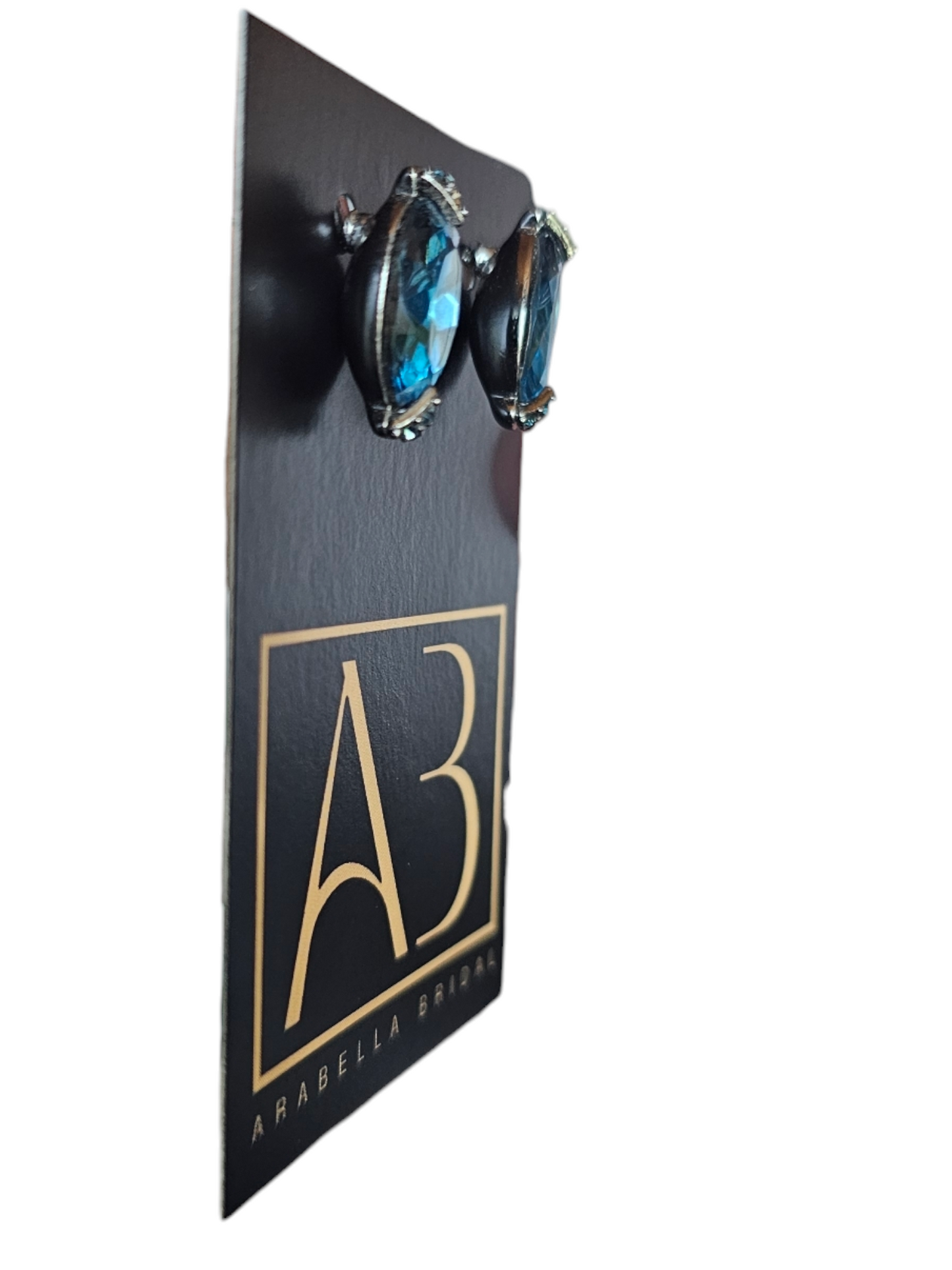 Blue Stud/Oval Crystal earring