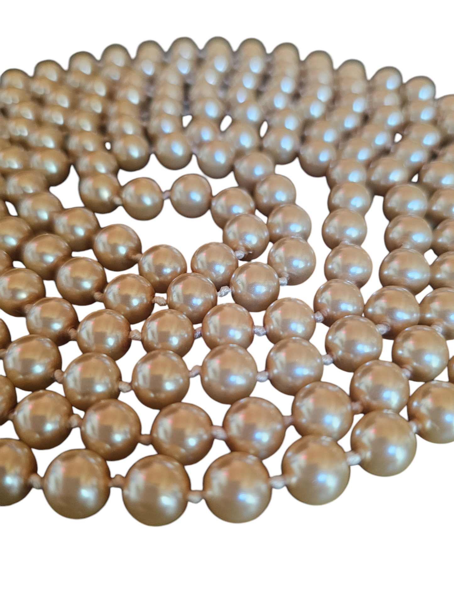 Long Faux Pearl Wrap Necklace W/Matching Earring