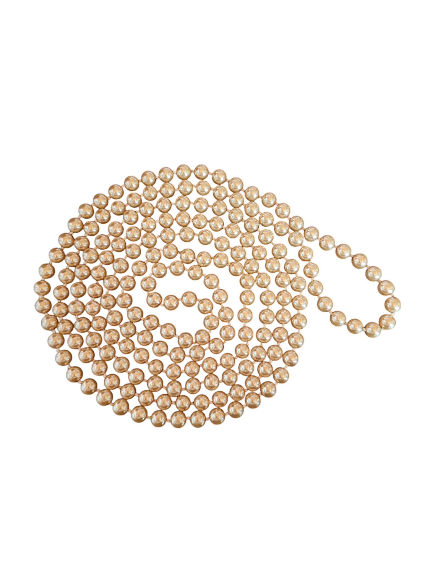 Long Faux Pearl Wrap Necklace W/Matching Earring