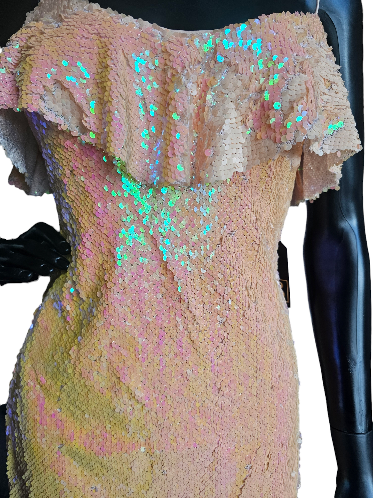 Peach Sequin Spaghetti Strap Dress - Lulus NWT