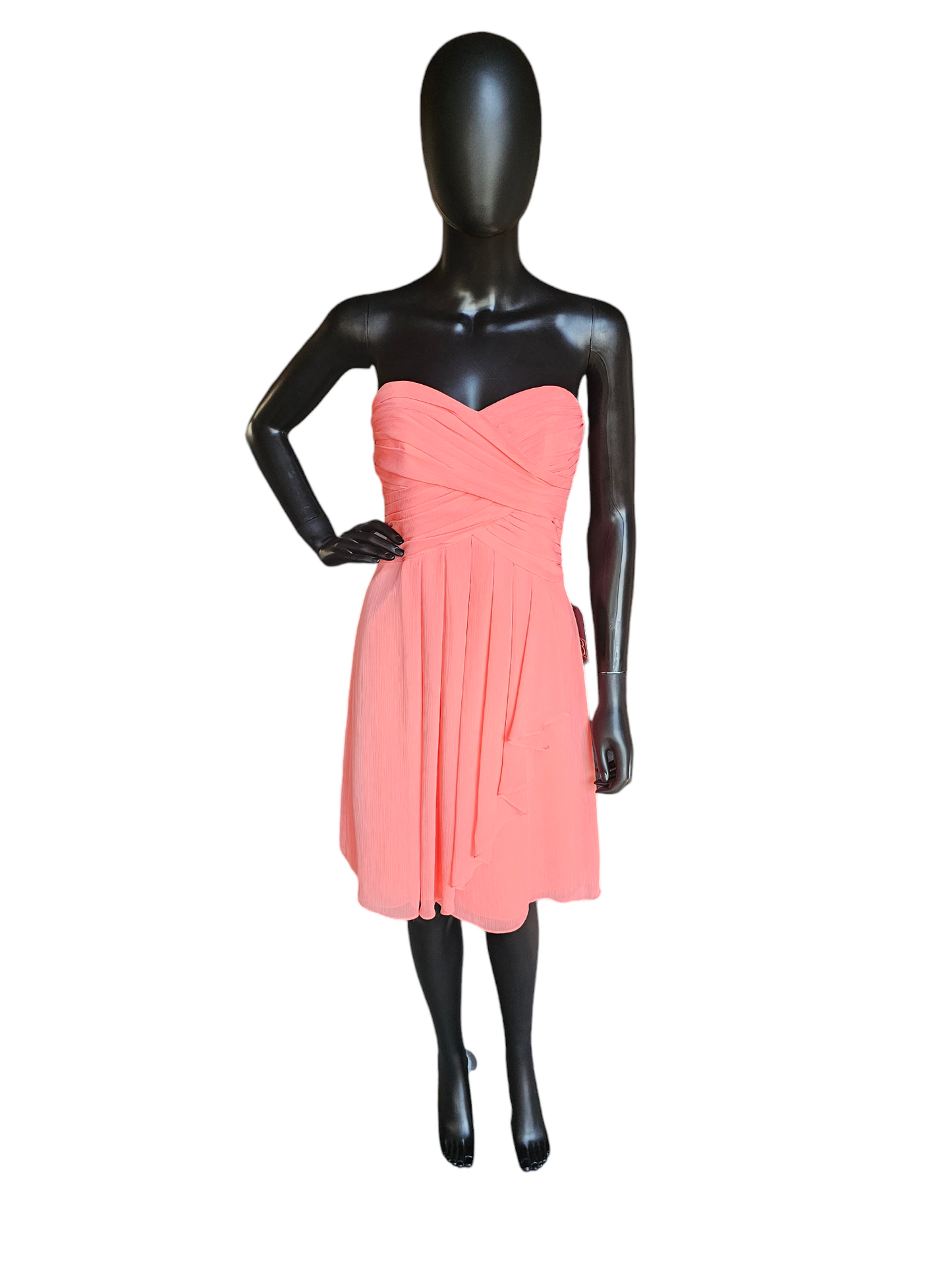 Davids Bridal Coral Strapless Chiffon