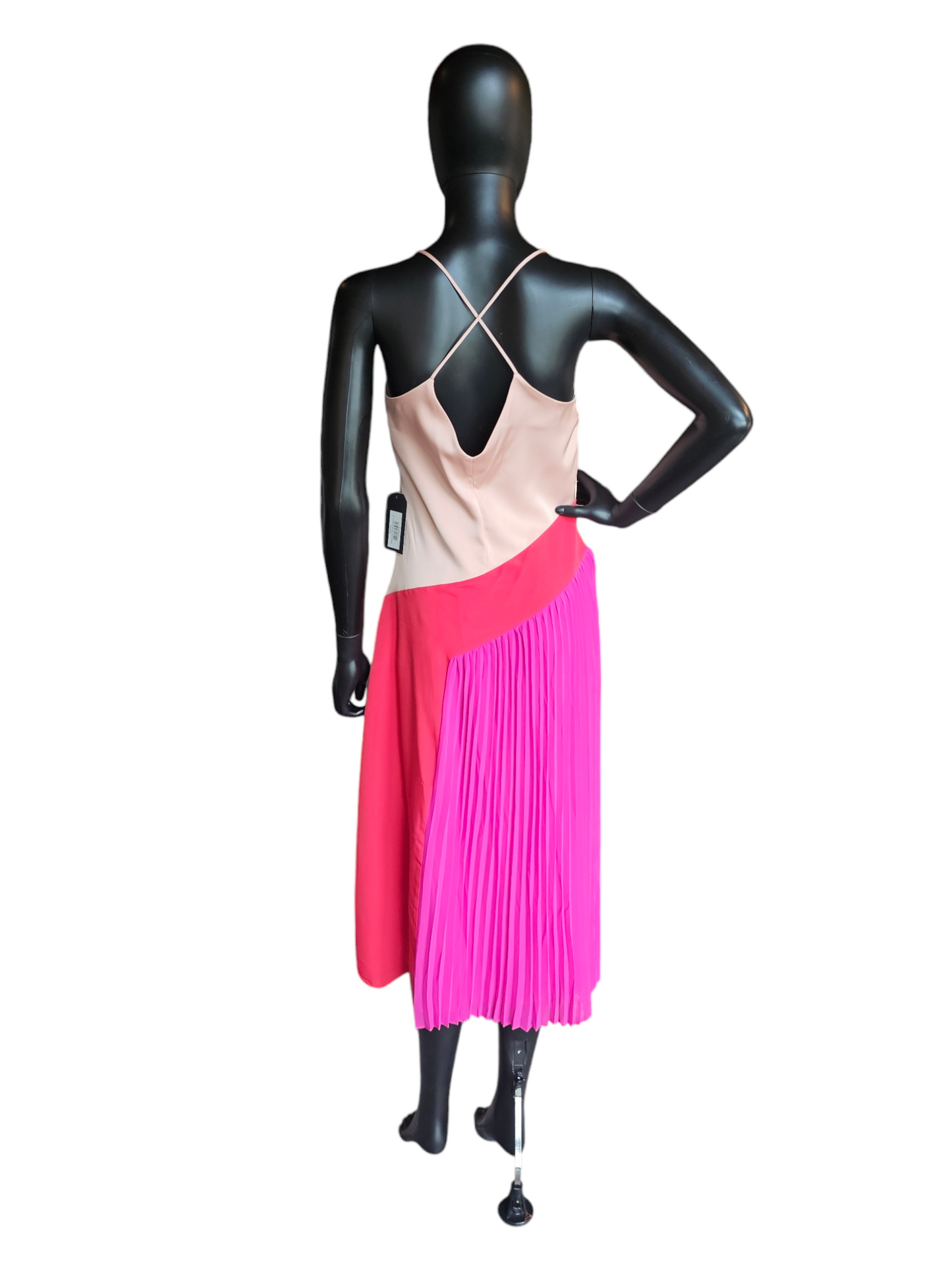 Pink Color Blocked Satin Dress - Cushnie - NWT