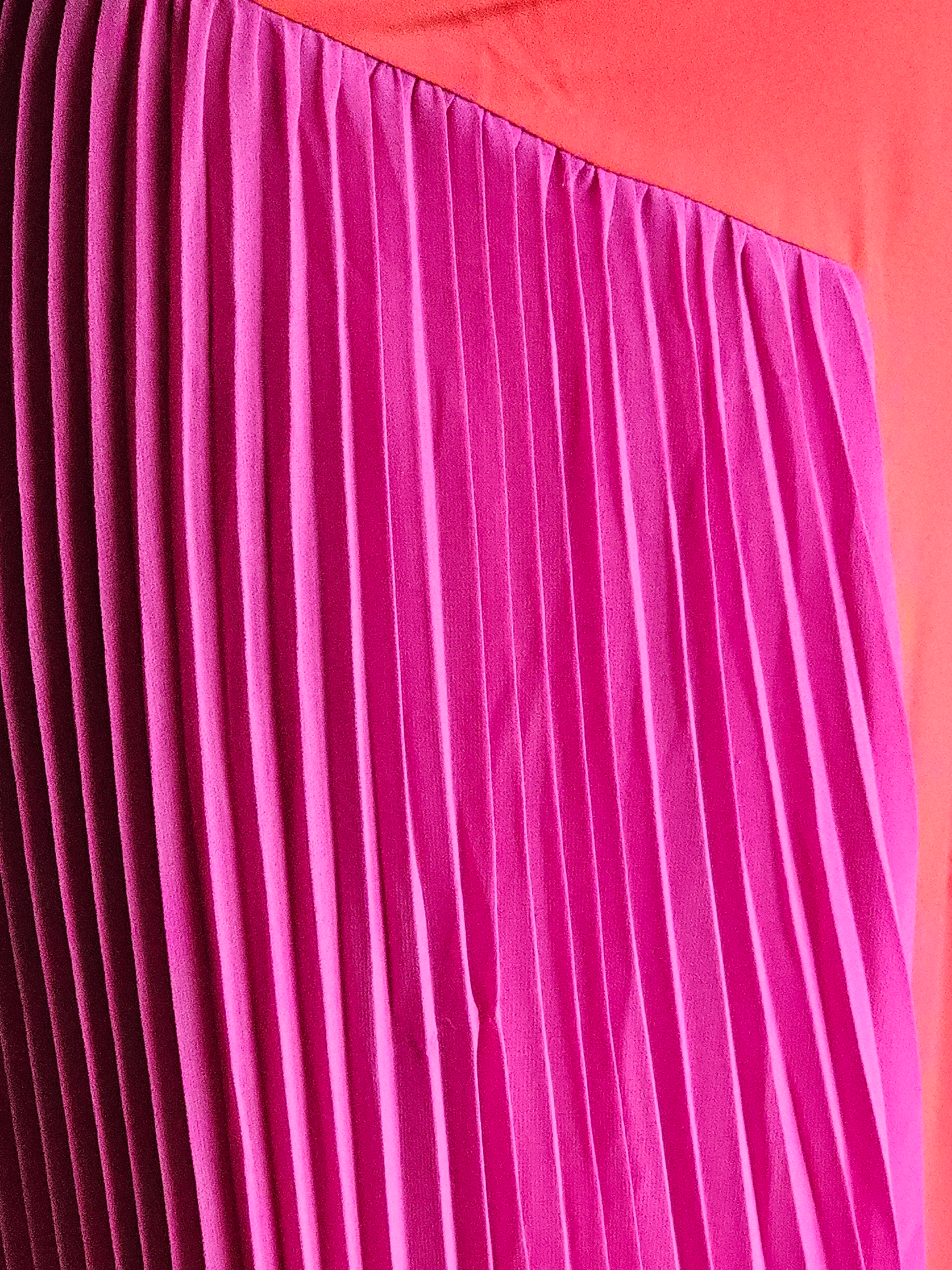 Pink Color Blocked Satin Dress - Cushnie - NWT