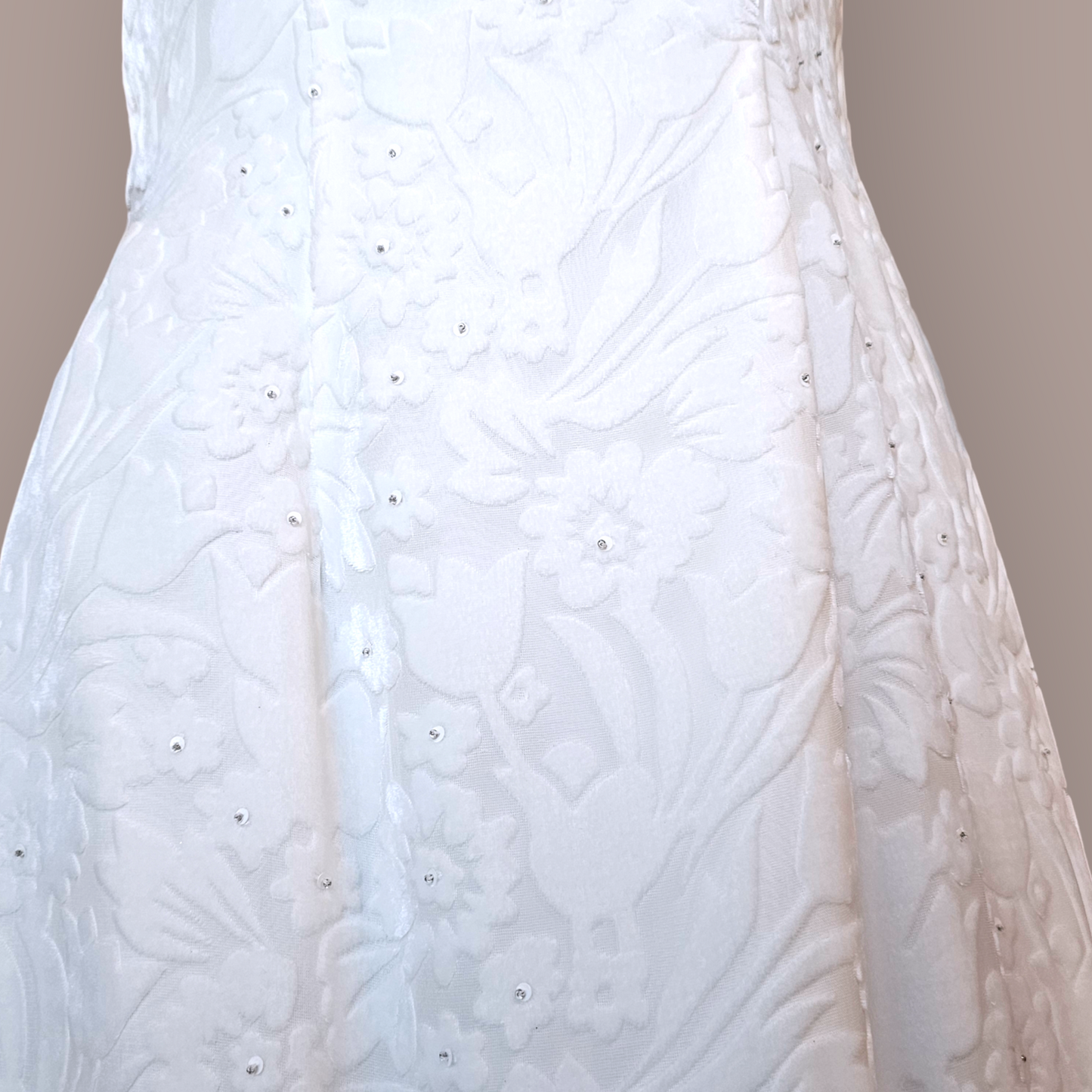 Ravissant Ivory Burnout Velvet Wedding Gown