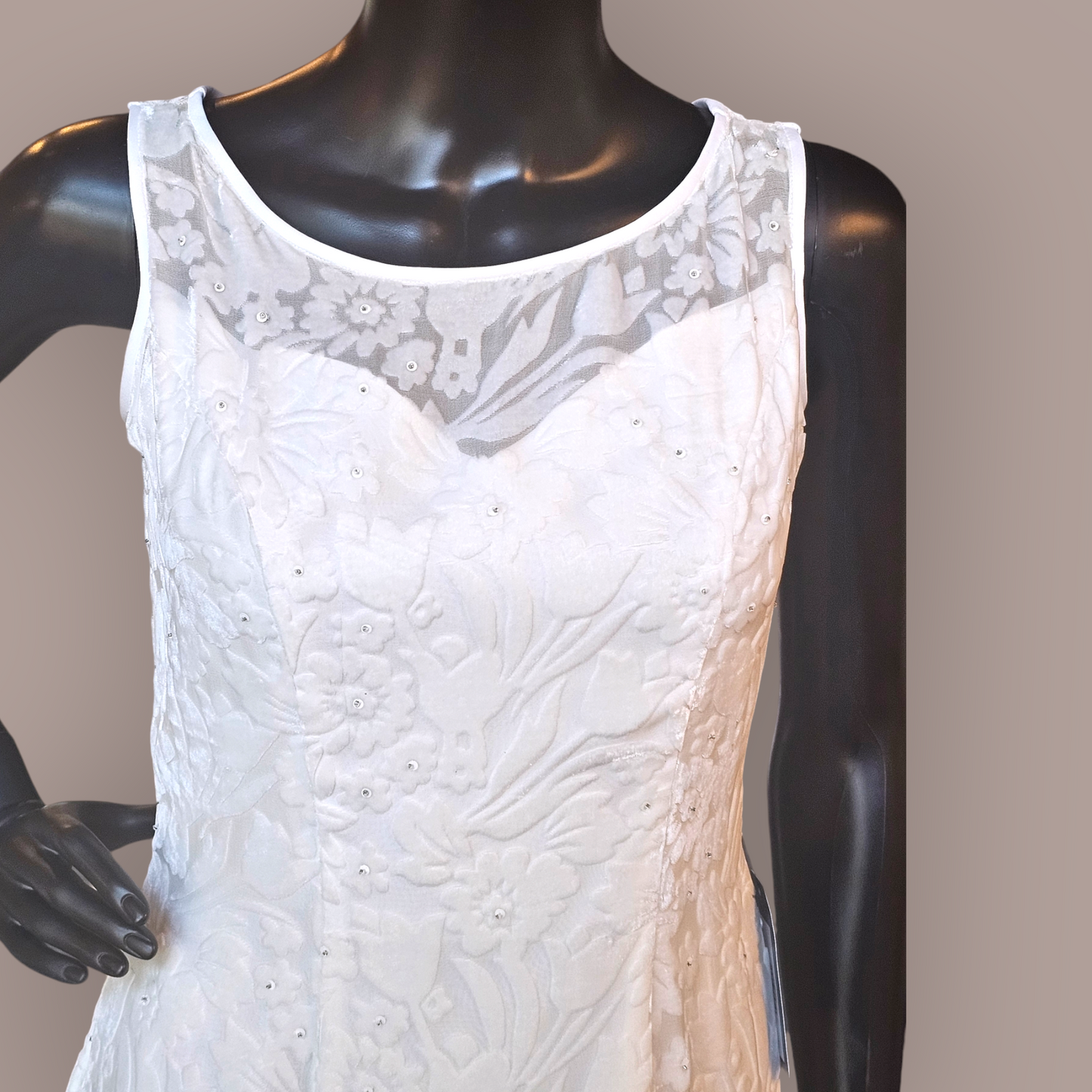 Ravissant Ivory Burnout Velvet Wedding Gown