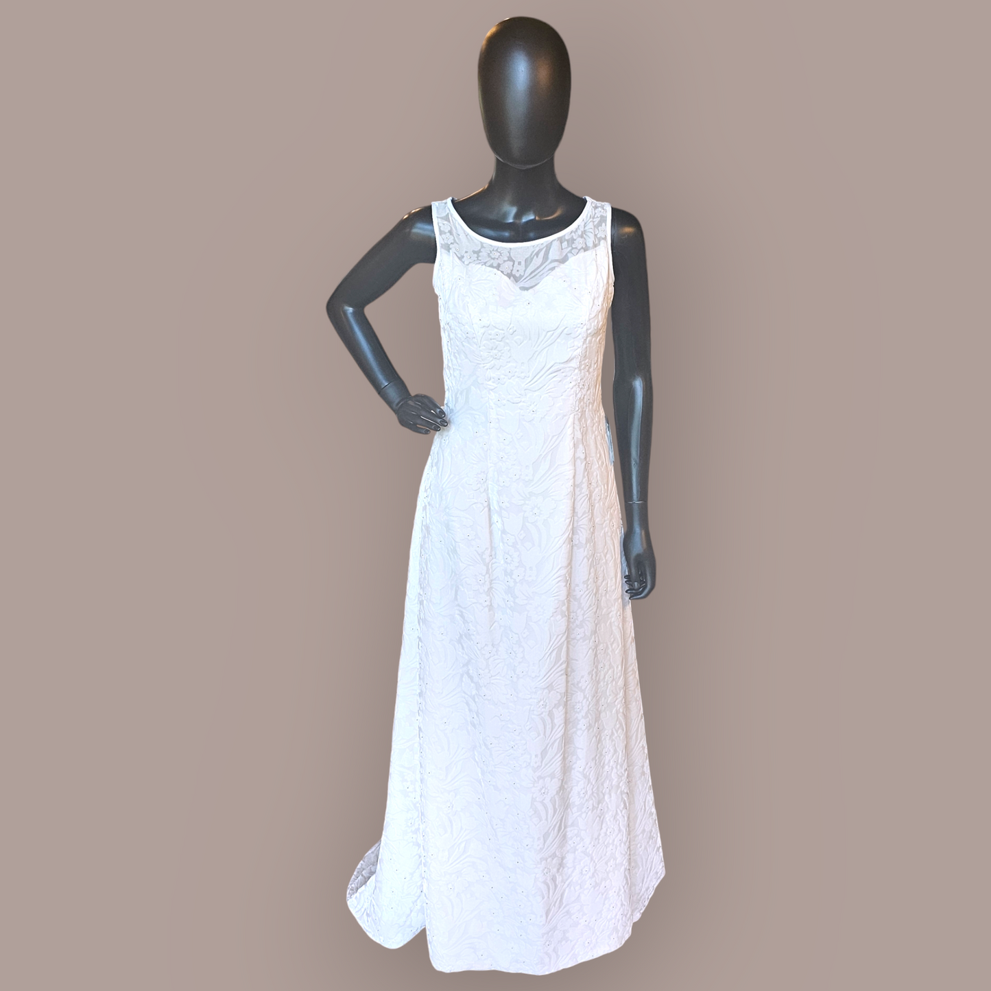 Ravissant Ivory Burnout Velvet Wedding Gown