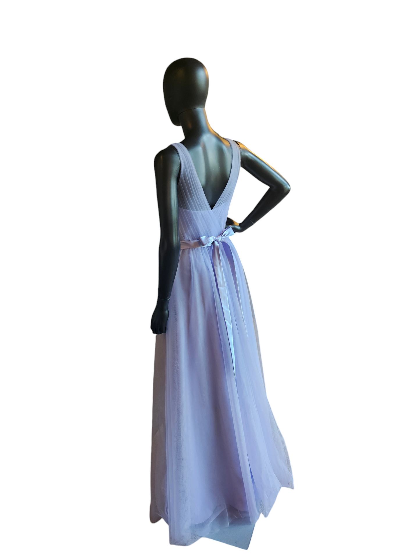 Mori Lee Lilac Tulle Illusion Full Length Gown