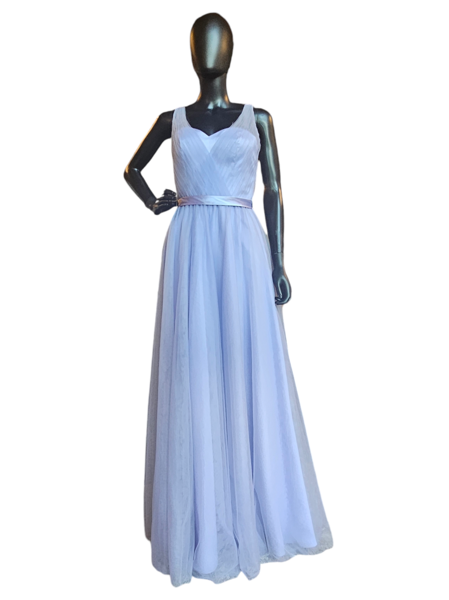 Mori Lee Lilac Tulle Illusion Full Length Gown