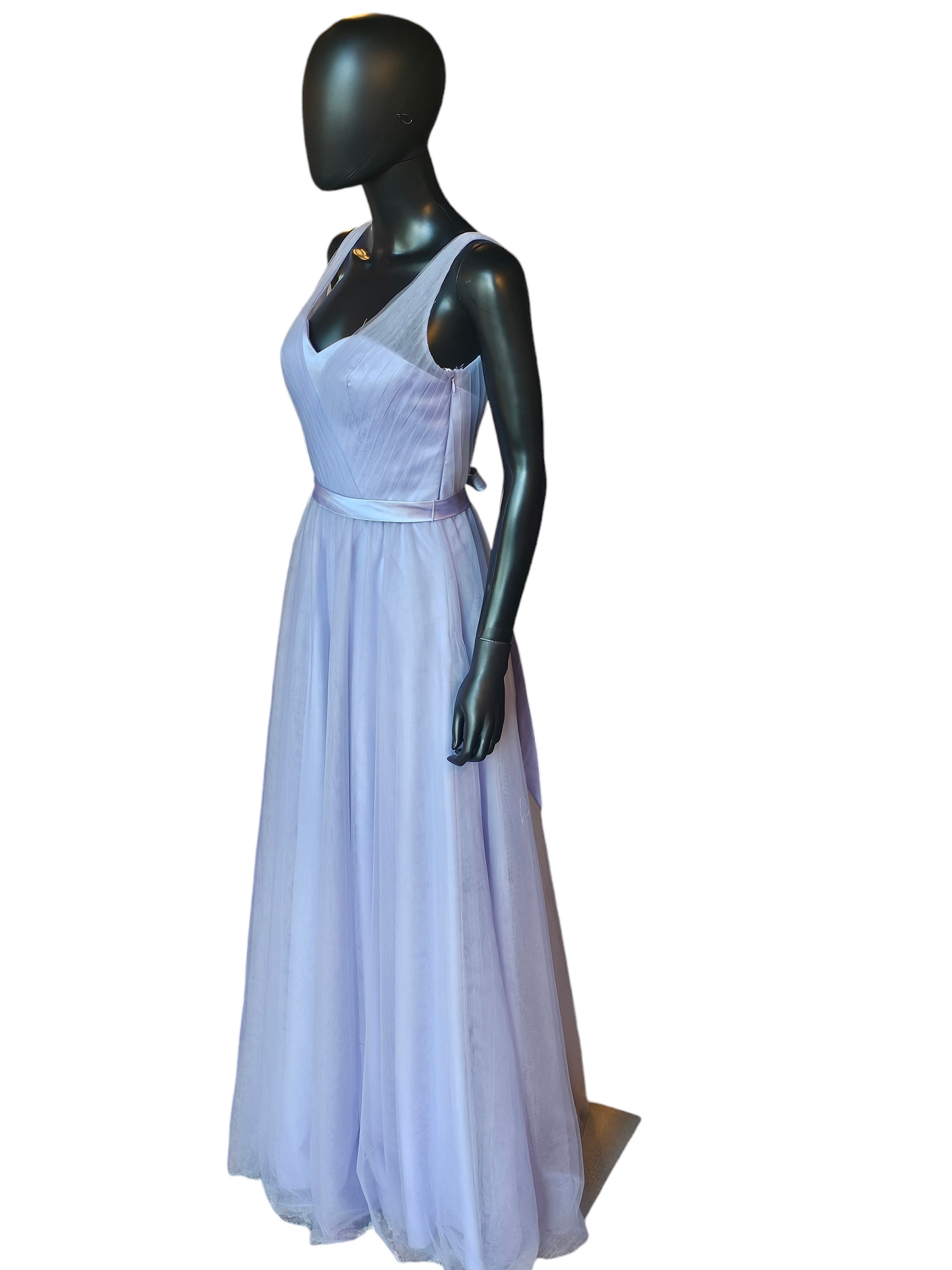 Mori Lee Lilac Tulle Illusion Full Length Gown