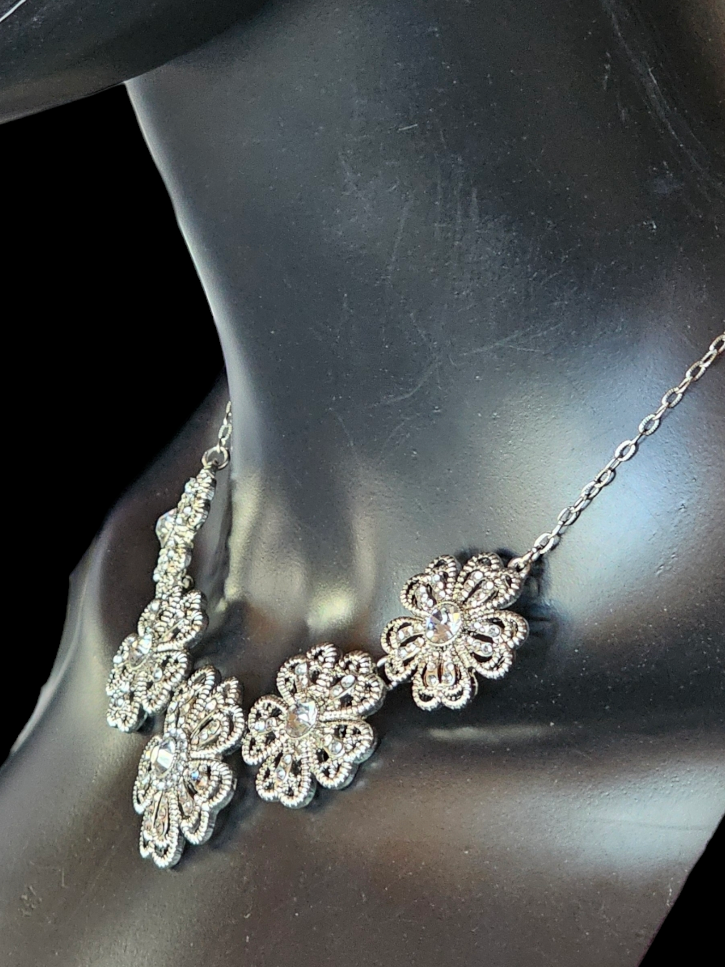 Liz Claiborne Silver Flower Necklace