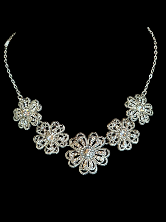 Liz Claiborne Silver Flower Necklace
