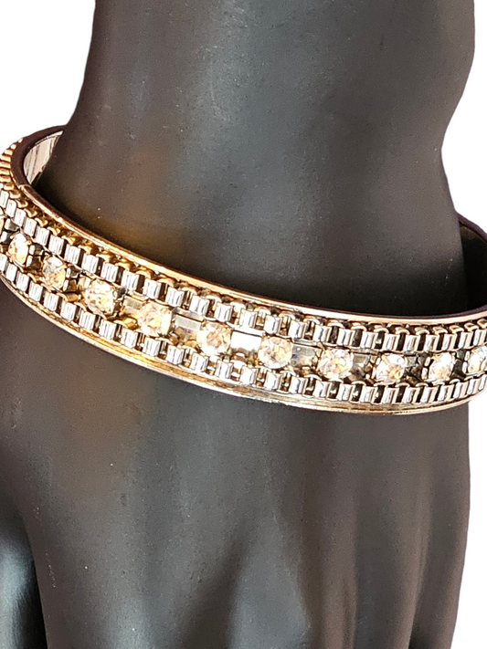 Silver/Crystal Large Bangle