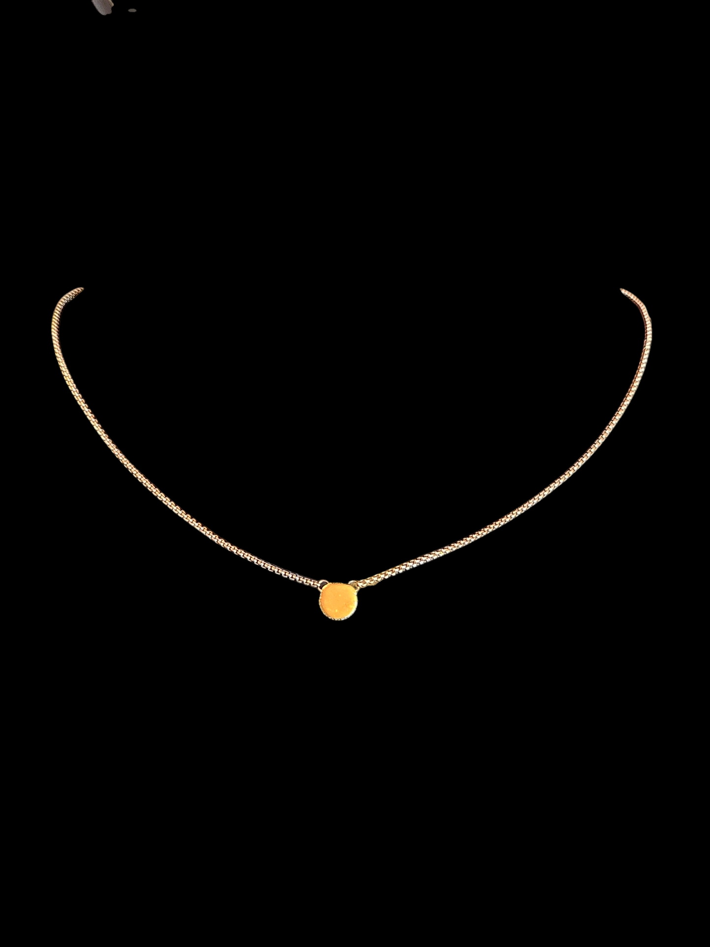 Copper Minimalist Circle/Crystal Necklace