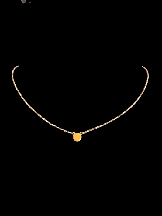 Copper Minimalist Circle/Crystal Necklace
