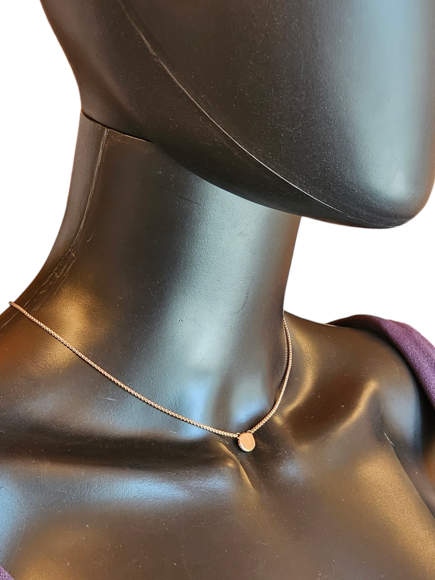 Copper Minimalist Circle/Crystal Necklace