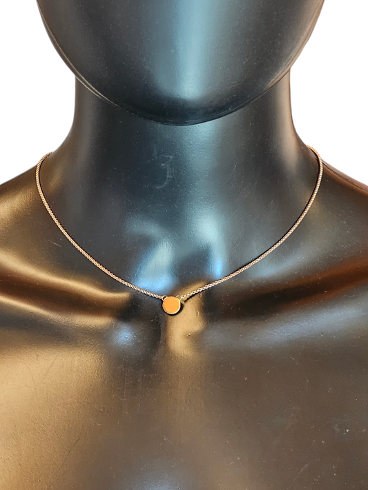 Copper Minimalist Circle/Crystal Necklace