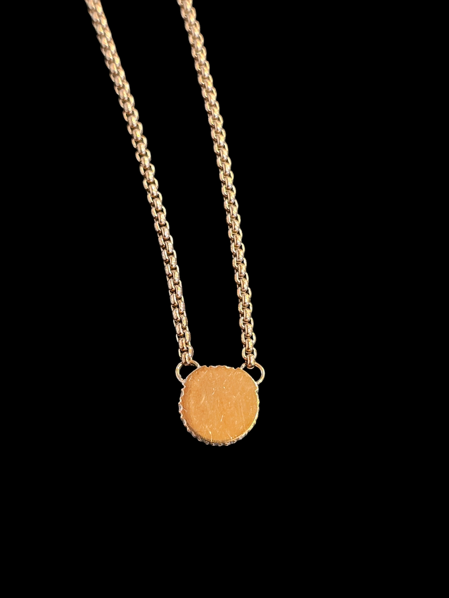 Copper Minimalist Circle/Crystal Necklace