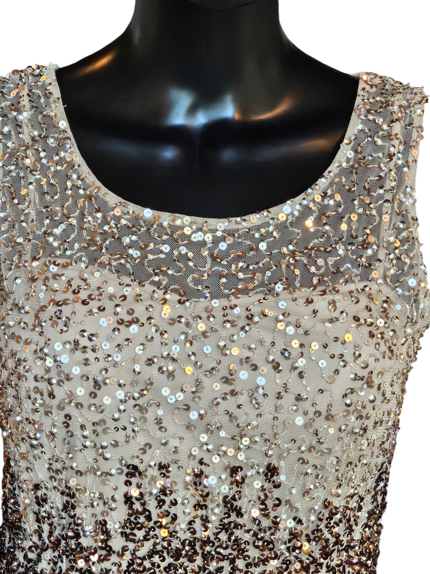 Adrianna Papell 2 Tone Sequin Short Cocktail Dress / Party Dress