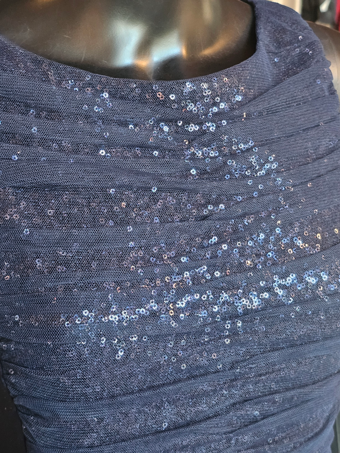 Navy Sequin Sheath Dress - Ralph Lauren