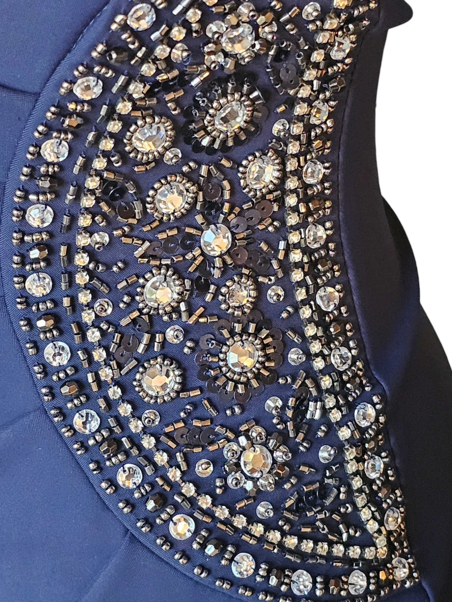 Navy Side Embellish Cap Sleeve Cocktail Dress - Alex Evenings