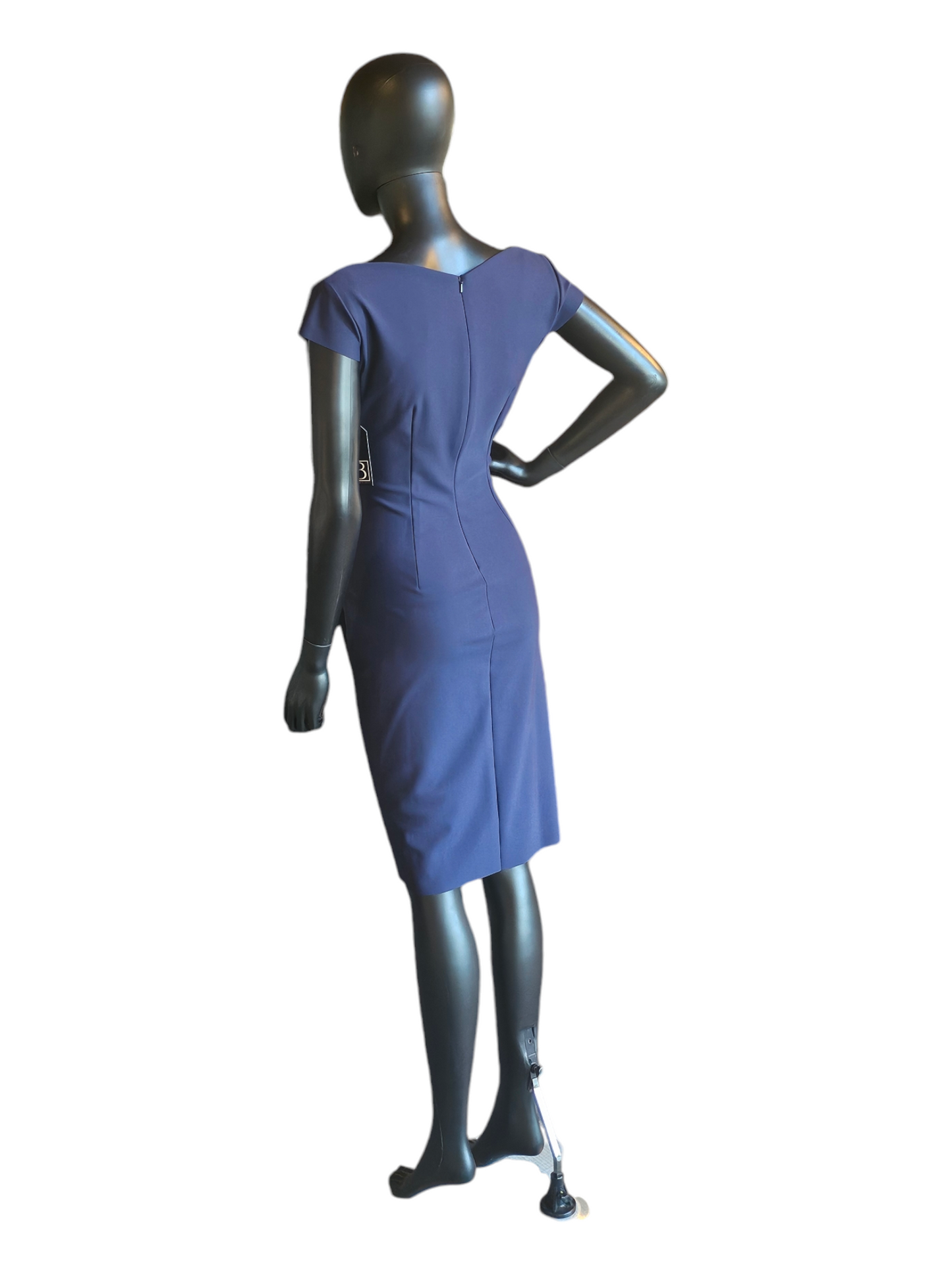 Navy Side Embellish Cap Sleeve Cocktail Dress - Alex Evenings