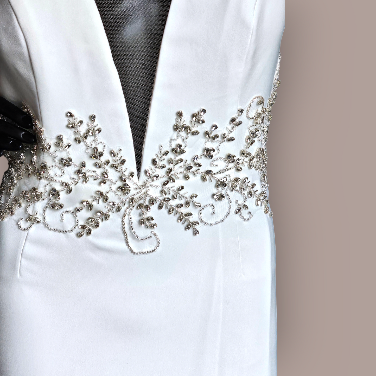 Ivory Stretch Crepe Halter - Davids Bridal