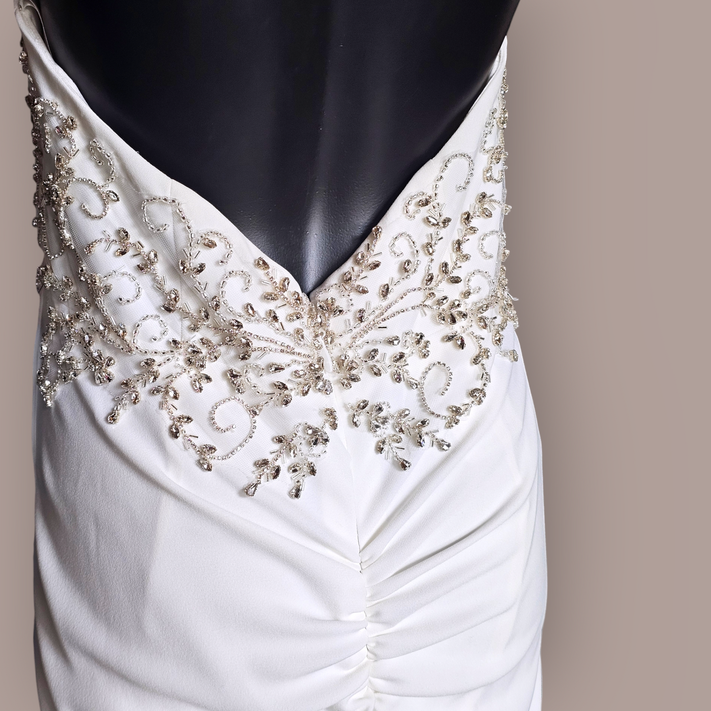 Ivory Stretch Crepe Halter - Davids Bridal