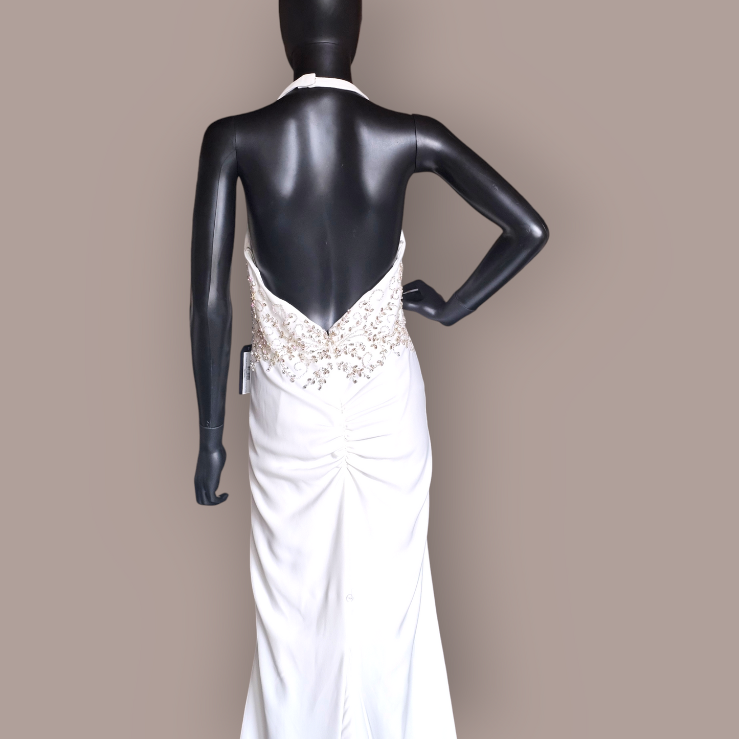 Ivory Stretch Crepe Halter - Davids Bridal